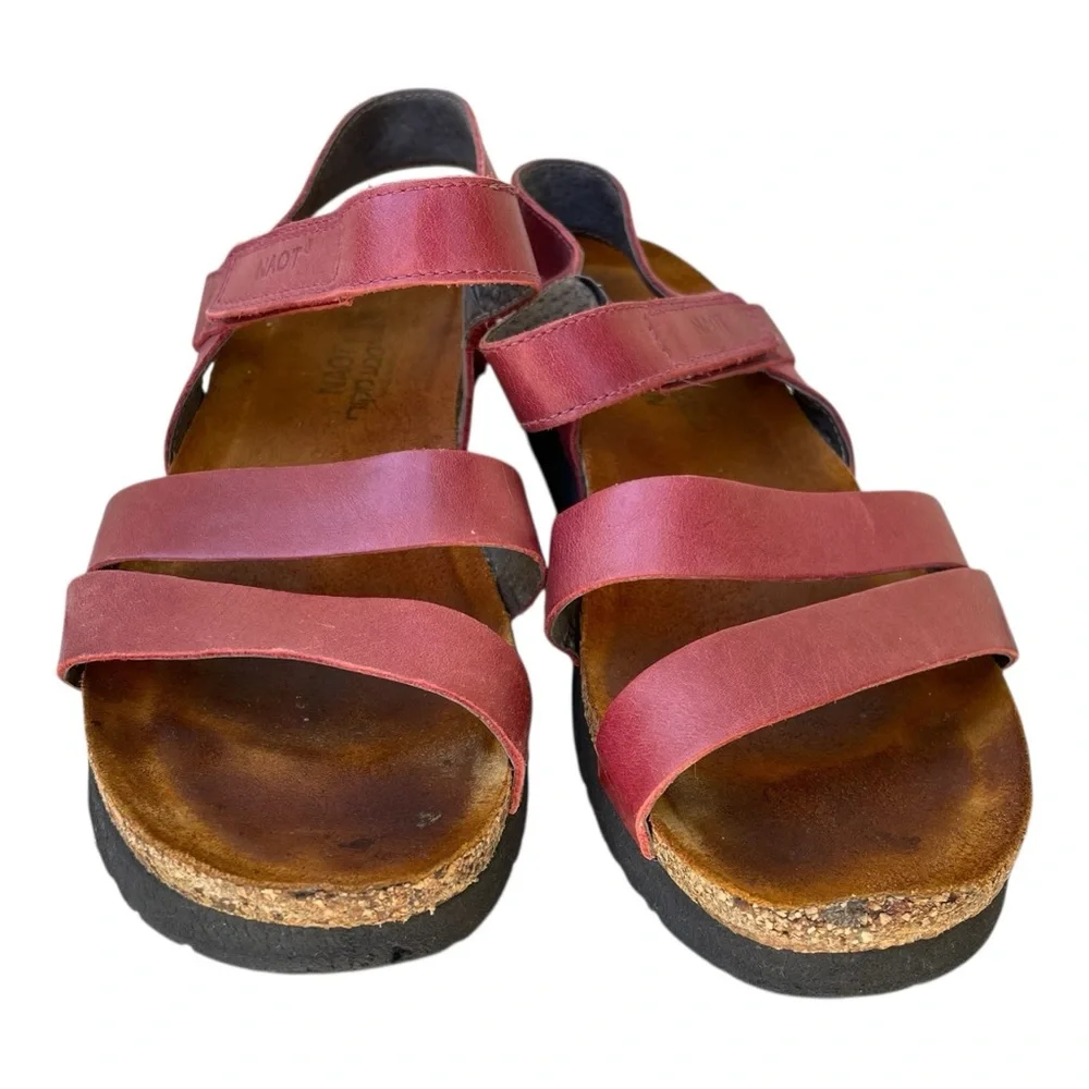 Naot Women’s Kayla Red Leather Strappy Sandels Sz 10.5 - Picture 9 of 10